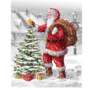 Santa&#39;s Tree Panel ~ Christmas Holiday ~ Riley Blake Fabric Panel 36&quot; x 44&quot;