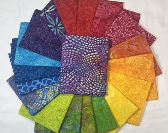 Timeless Treasures Tonga Treats ~ Happy ~ 20 Piece Fat Quarter Bundle " Bright, Vibrant Batik Fabric Strips