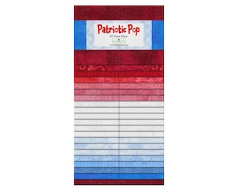 Patriotic Pop ~ 40 2.5" Strips ~ Wilmington Red, White, Blue Fabric ~ QOV, American, USA