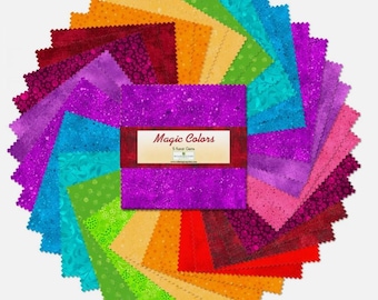 Magic Colors ~ 42 5&quot; Squares ~ Wilmington Prints ~ Bright Rainbow Cham Pack