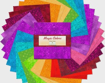 Magic Colors ~ 42 5" Squares ~ Wilmington ~ Bright, Colorful Charm Pack