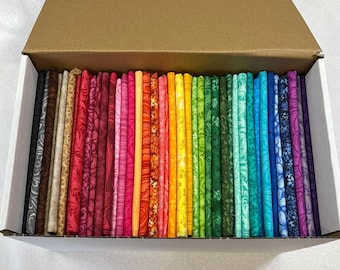 Colorful Blender Fabric Fat Quarters ~ Rainbow Mystery Box ~ 8, 16, 24, 40 or 80 Unique Fat Quarters