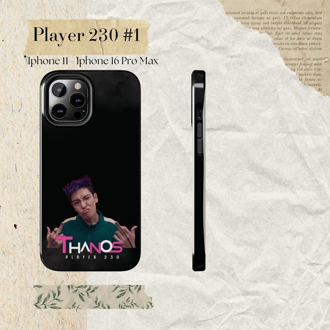 Squid Game Thanos Player 230 Phone Case, Protective Glossy Cover - Etsy Squid Game Thanos Player 230 Phone Case, Protective Glossy Cover - Etsy