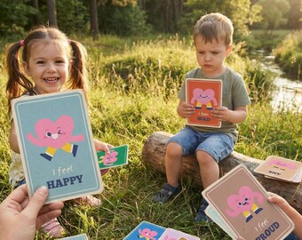 Emotion Flashcards for Kids | Feelings Cards Printable | Montessori Social Emotional Learning | Toddler Preschool