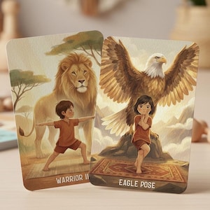 Yoga Animal Poses Flashcards – Kids Yoga & Brain Break Digital Download