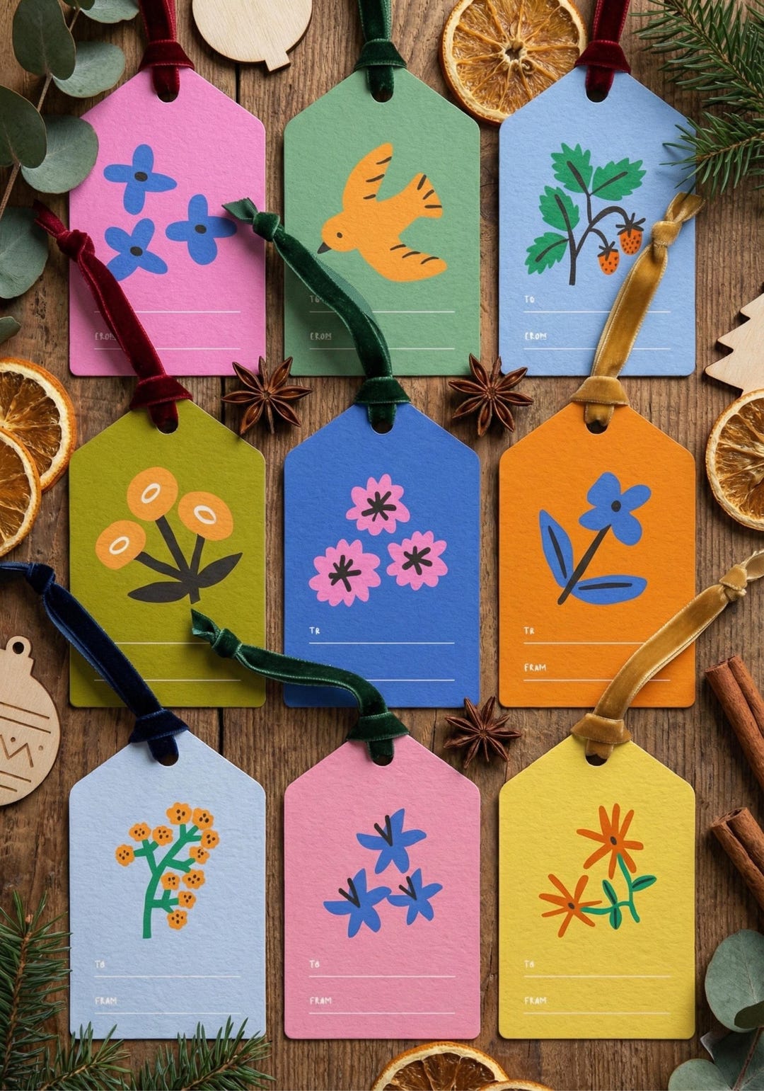 Tag Rco8015 Printable Christmas Gift Tags – Modern Holiday Labels (PDF A4) - Etsy
