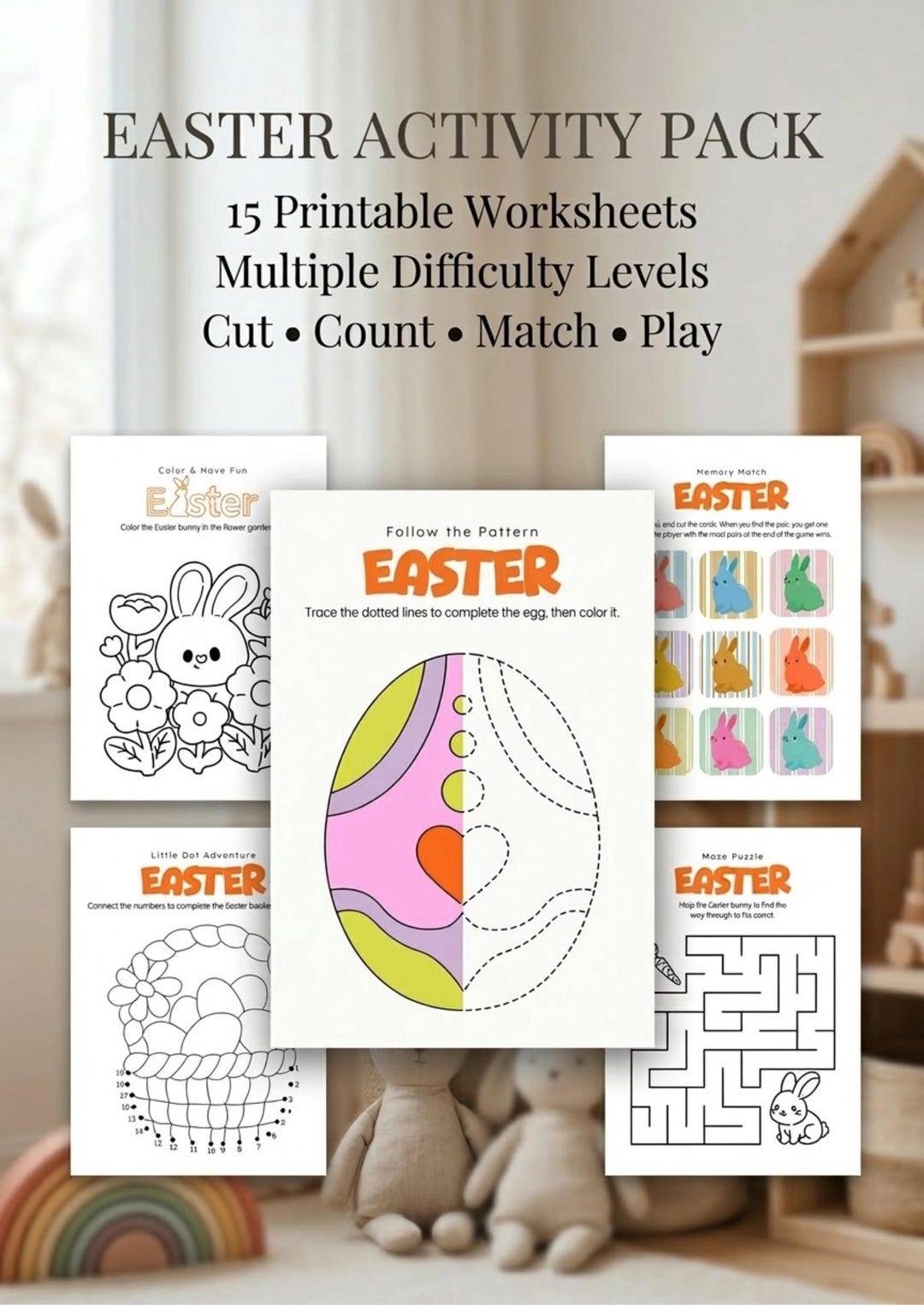 Easter Activity Pack | Preschool Worksheets (cut, Count, Match ...