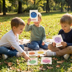 Emotion Flashcards for Kids, Printable Montessori SEL Activity