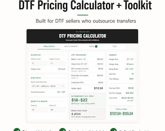 DTF Business Starter Kit — Pricing Calculator, Gang Sheet Builder, and Profit Tracker