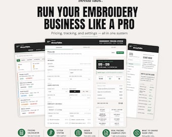 Embroidery Business Starter Kit — Pricing, Settings & Order Tracking Tools | 5-Tool Bundle
