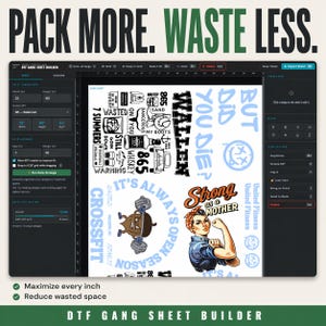 Creador de hojas de cuadrilla DTF: organización automática, exportación en mosaico, uso sin conexión.