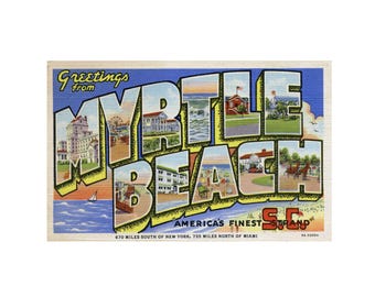 Postal "Saludos desde Myrtle Beach, Carolina del Sur" (impresión digital)