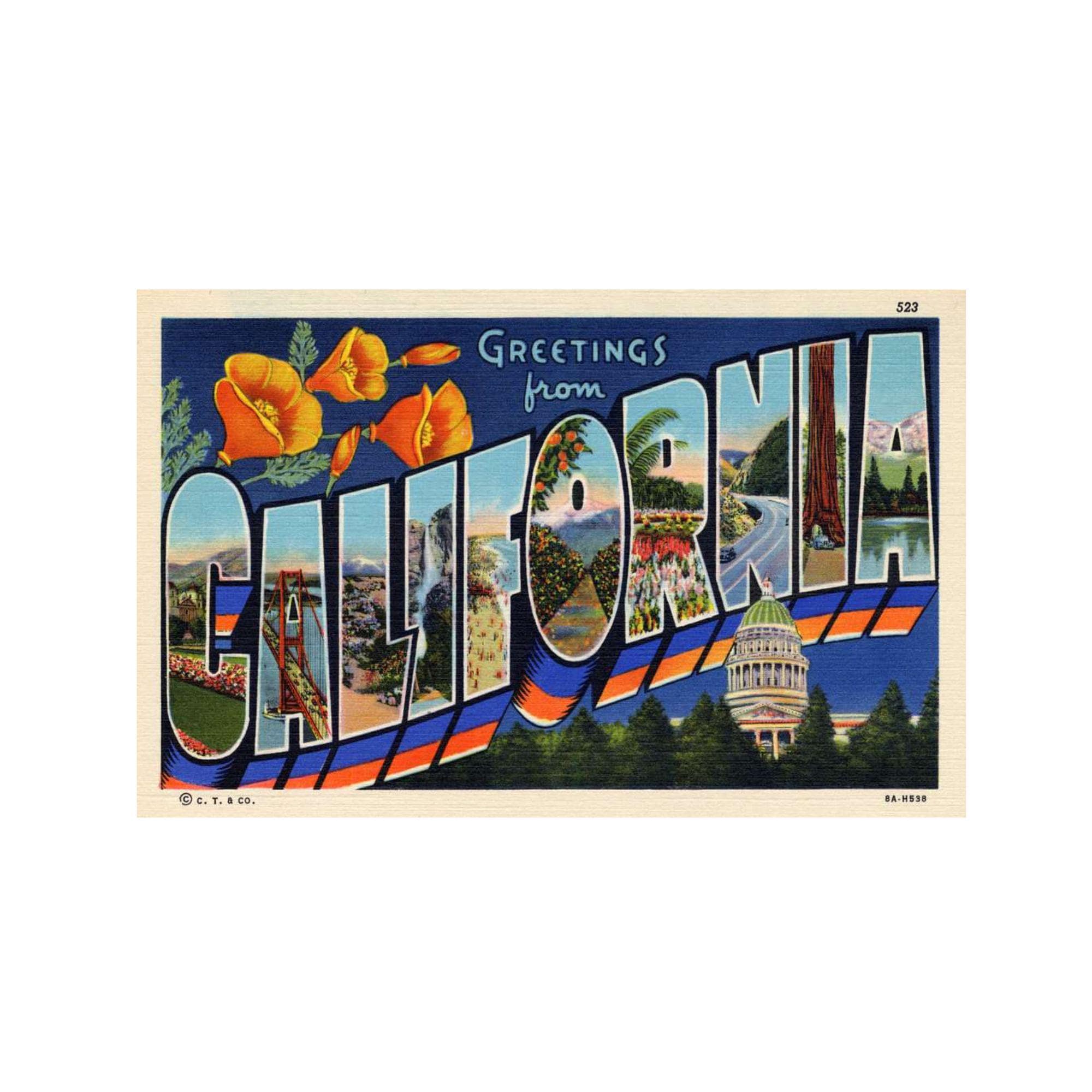 Greetings From California, California Vintage Postcard, Virginia