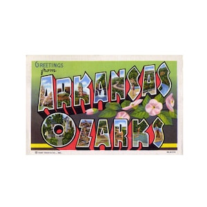 Greetings from Ozarks Arkansas, Ozarks Arkansas Vintage Postcard, Ozarks Arkansas Postcard Digital Printable