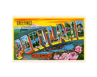 Greetings from Portland Oregon postcard , Portland Oregon Postcard, Portland Oregon Postcard printable, Portland Oregon Download