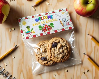 Back to School Treat Bag Topper, Editable Treat Bag Topper, Printable Back to School Treat Bag Topper, Classroom Treat Bag Topper, Template