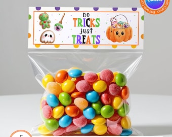 Editable Halloween Treat Topper, Halloween Treat Bag Topper, Treat Topper Template, Editable Treat Topper, Treat Topper, Canva Template