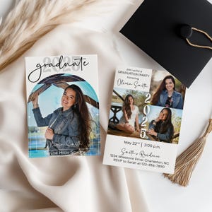 Editable Graduation Template, Editable Graduation Announcement, Graduation Party Invite, Modern Graduation Invite, Graduation Announcement
