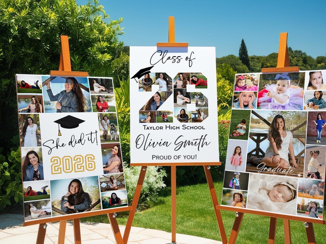 Editable Graduation Photo Collage | 2026 Graduate Collage Signs ...