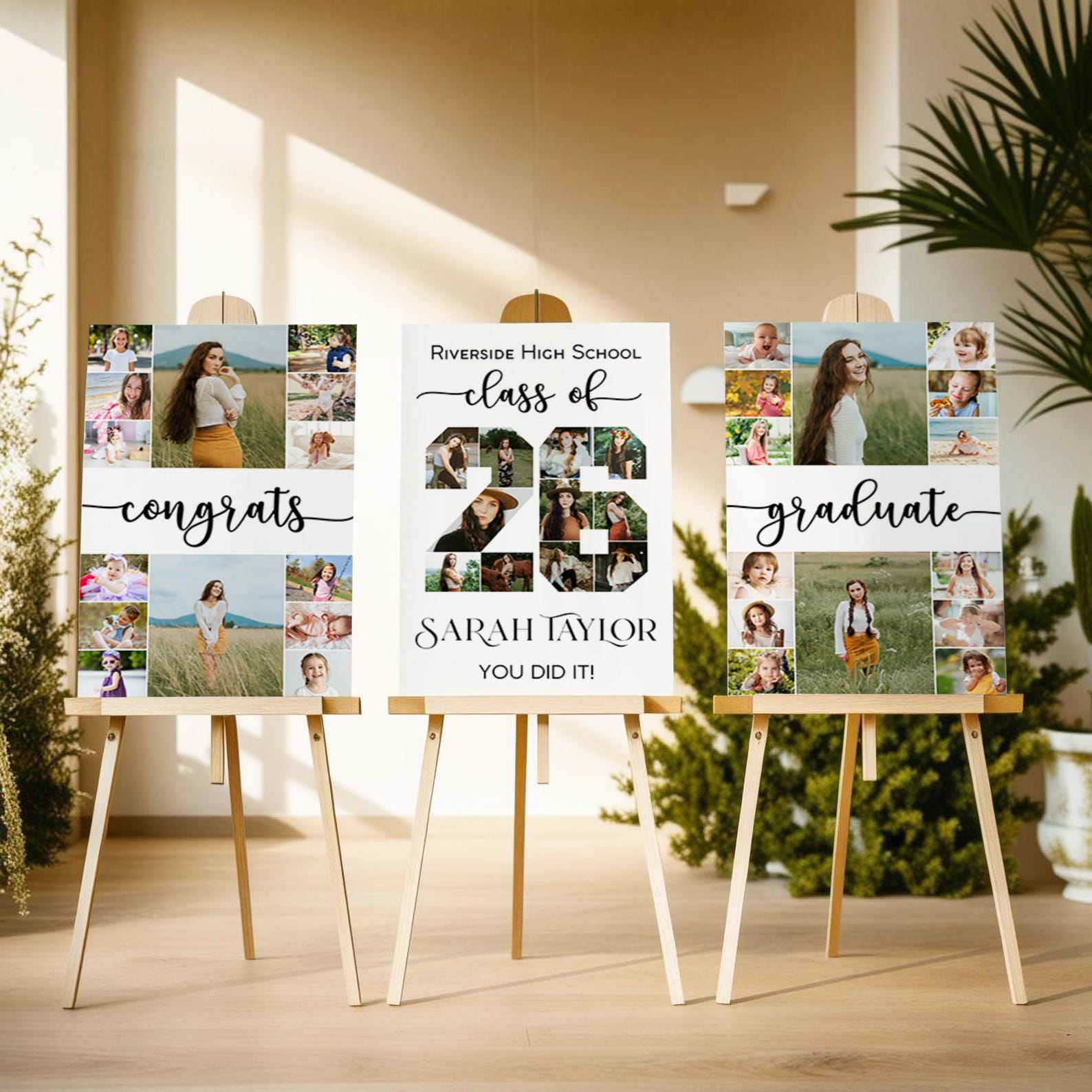 Paper Grad Signs Editable Graduation Signs | 2026 Senior Grad Signs | Graduation Party ...
