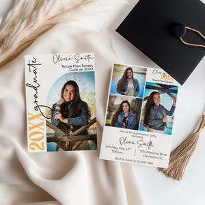 Editable Graduation Template, Editable Graduation Announcement, Graduation Party Invite, Modern Graduation Invite, Graduation Announcement