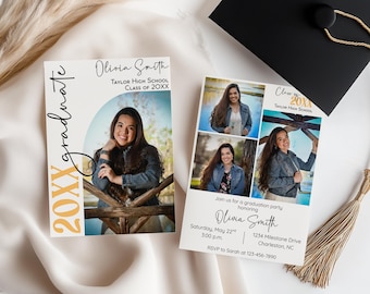 Editable Graduation Template, Editable Graduation Announcement, Graduation Party Invite, Modern Graduation Invite, Graduation Announcement