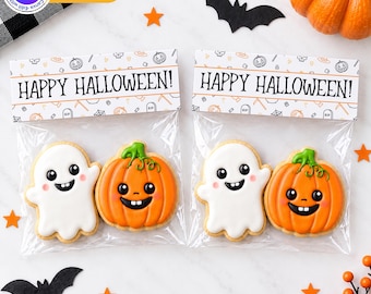 Editable Halloween Treat Toppers | Simple Halloween Treat Bag Toppers | Halloween Digital Download | Canva Template