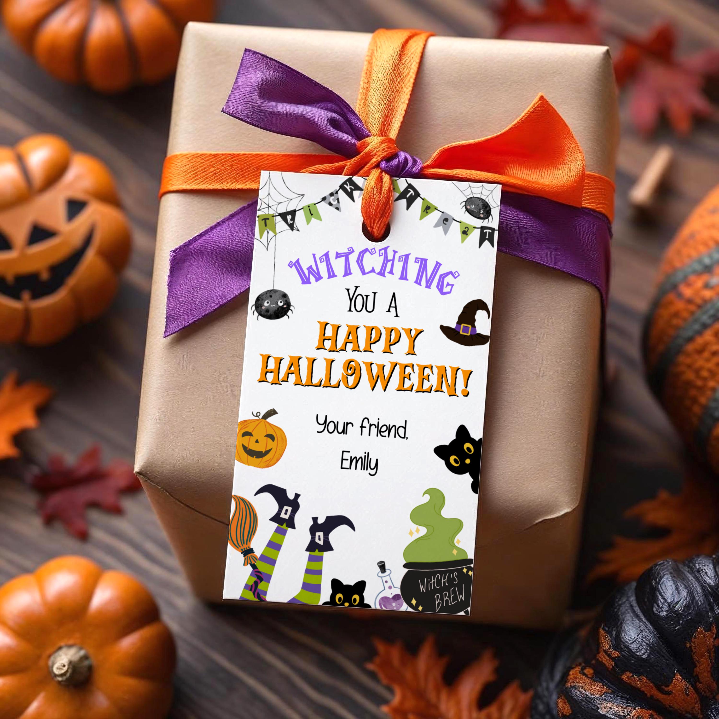 Editable Halloween Gift Tag, Printable Halloween Tag, Editable Gift Tag ...