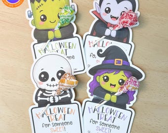 Editable Halloween Lollipop Holders | Cute Halloween Lollipop Holder | Halloween Digital Download | Canva Template