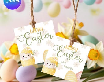 Editable Easter Gift Tag, Happy Easter Gift Tag, Printable Tag, Printable Happy Easter Tag, Easter Gift Tag Template, Gift Tag Template