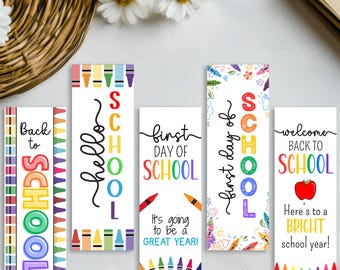 Zurück in der Schule druckbare Lesezeichen, ersten Tag der Schule Lesezeichen, sofortiger Download, Klassenzimmer Lesezeichen, druckbare Lesezeichen für Schüler