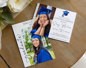 Editable Graduation Invite Template, Graduation Announcement, Grad Party Invite, Minimalist Graduation Announcement, Invite Template