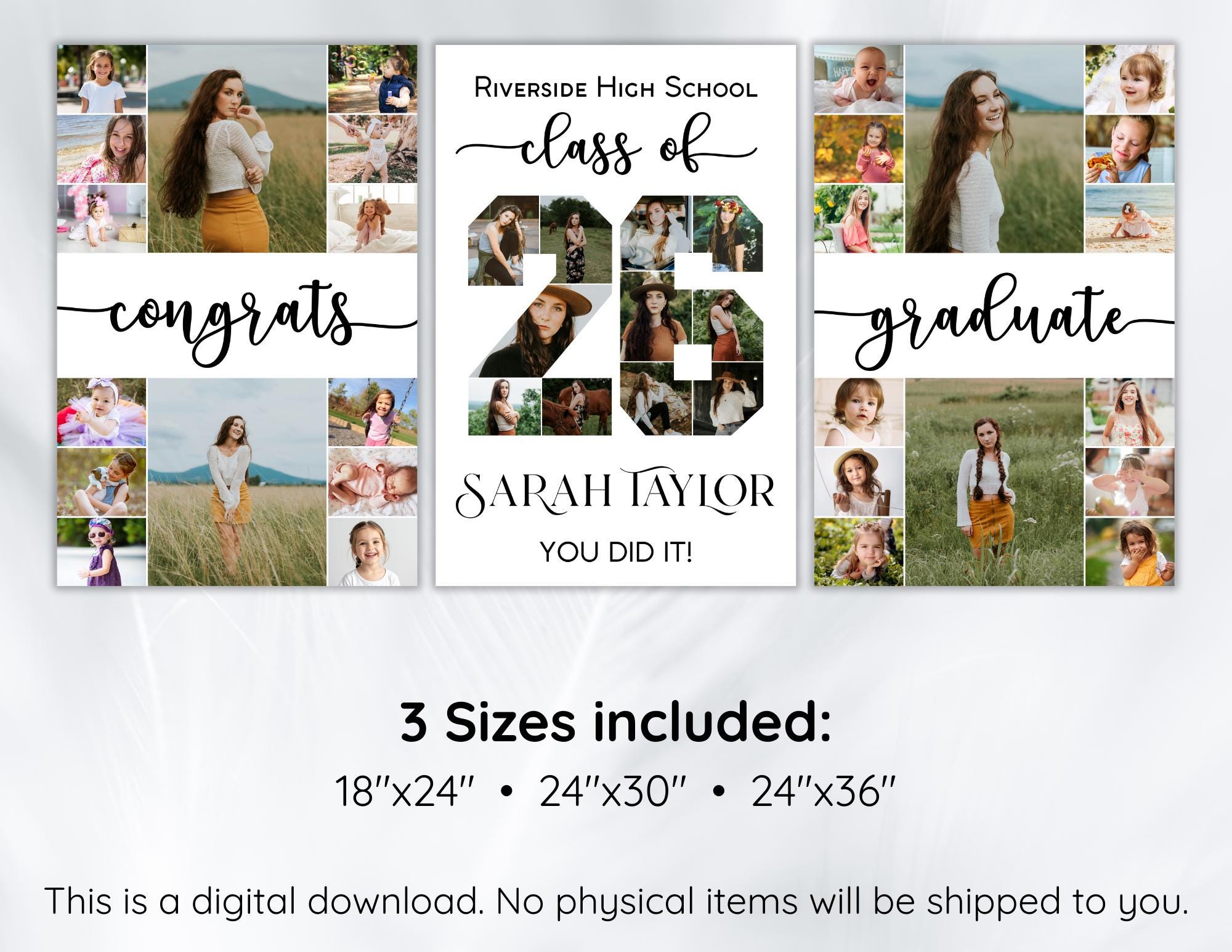 Grad Signs Inside Editable Graduation Signs | 2026 Senior Grad Signs | Graduation Party ...
