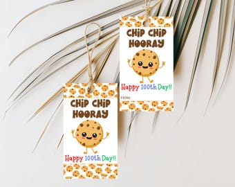 100 Days of School Tags, Printable 100 Days of School Tag, Printable Student Gift Tag, Printable Treat Bag Tags for Students, Printable Tags