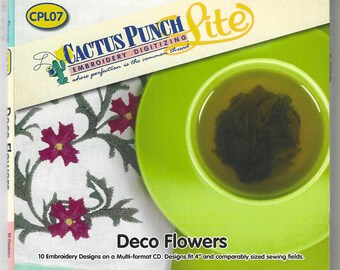 Deco Flowers by Cactus Punch Embroidery, CPL07 - CD with 10 Designs