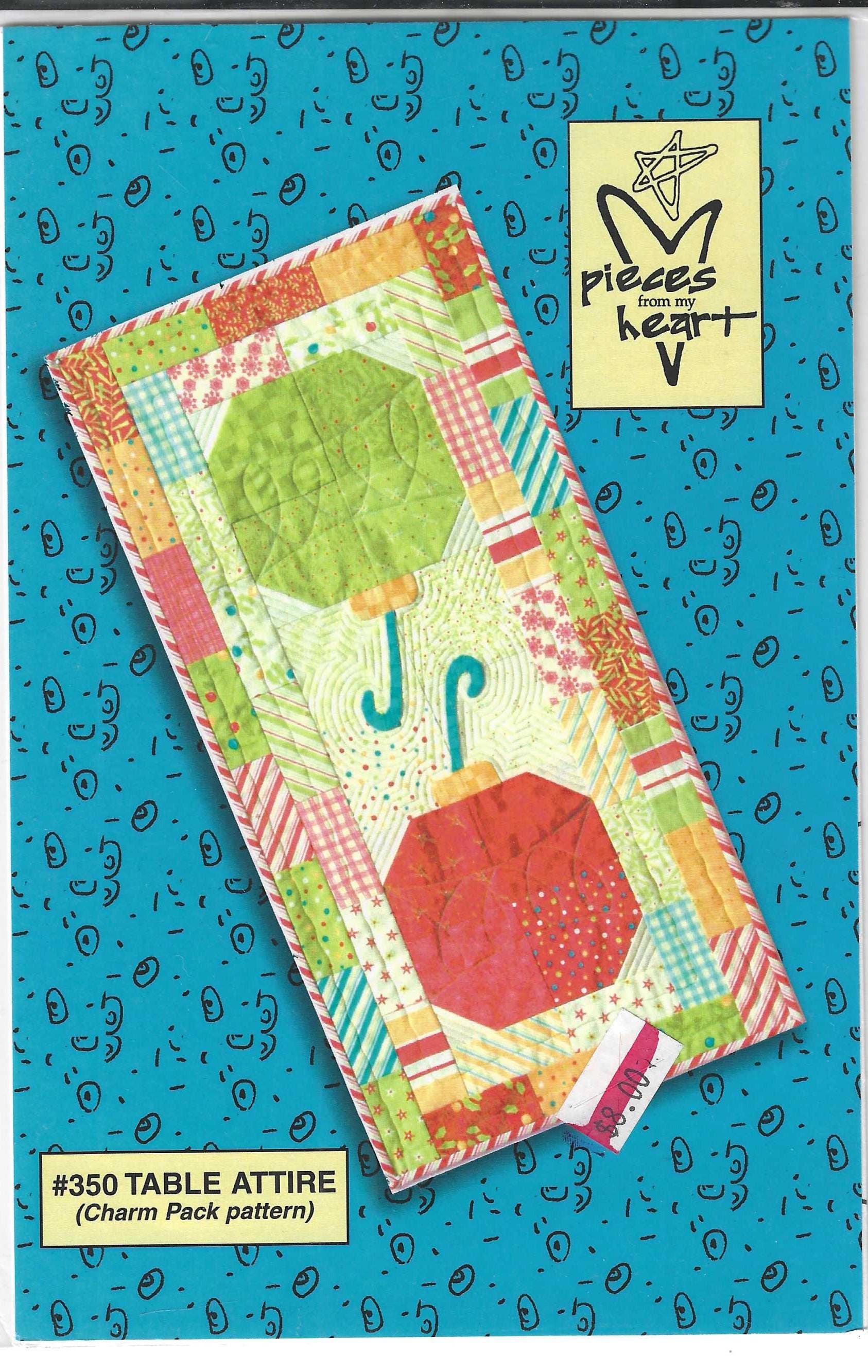 Table Attire by Pieces from my Heart Charm Pack 18x36 inch Quilting Pattern