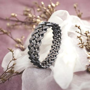 Anillo de nudo celta de plata de ley: Anillo vikingo nórdico hecho a mano