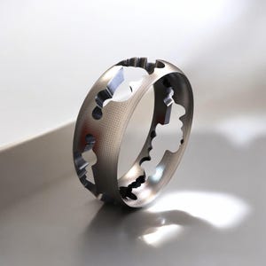 Anello nuvola in argento sterling: fede nuziale minimalista ispirata al cielo, gioiello ispirato alla natura.
