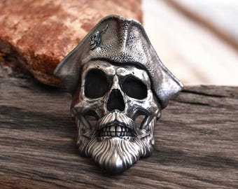 ハンドメイド 925 スターリングシルバー スカルリング パンク ゴシック