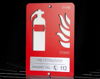 Premium brandsläckarskylt – Säkerhetsskylt som lyser i mörkret, ISO 7010 F001 brandsäkerhetsväggskylt, nödbrandpunktsskylt