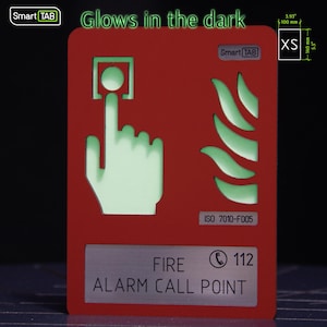 Fire Alarm Call Point Sign, Manual Fire Alarm Sign, Emergency Fire Sign, Fire Safety Sign ISO 7010, Glow in the Dark, Firefighter Signs