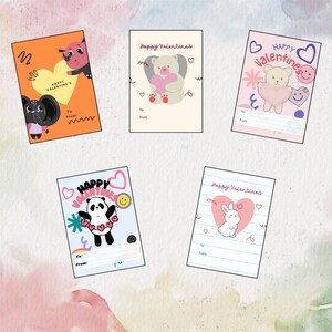 Printable Classroom Valentine Cards - Non-Candy School Valentines, Kids Valentine’s Day Gifts, Instant Download