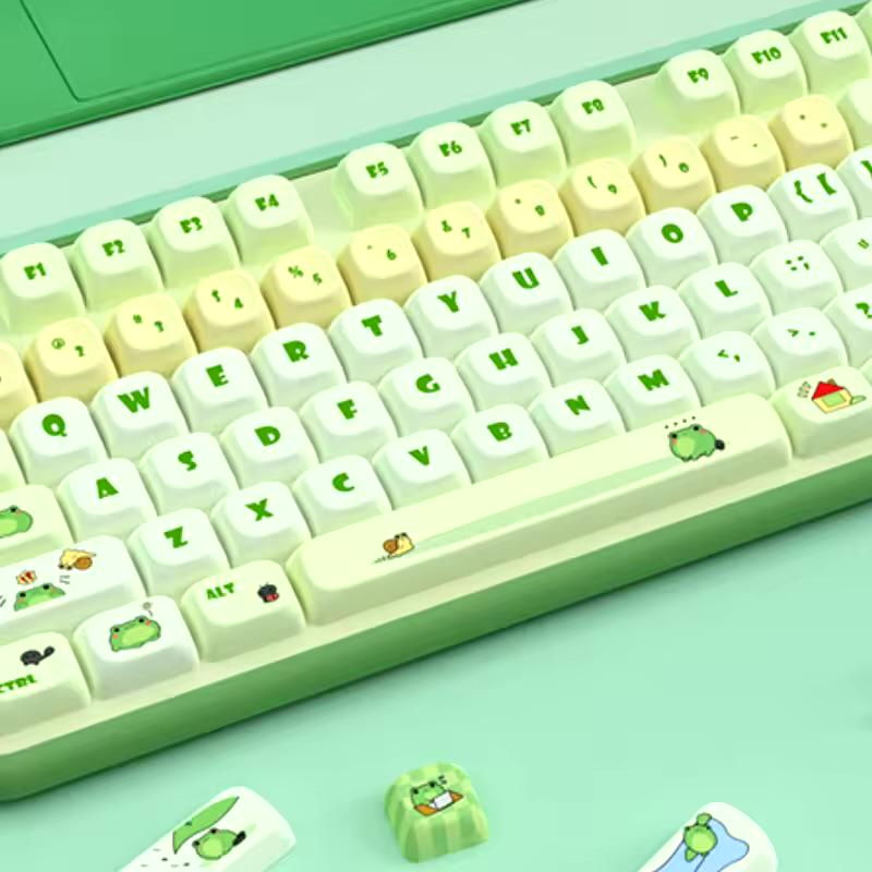 Cute Frog Keycaps Green Frog Themed Mechanical Keyboard Keycaps 140 Key ...