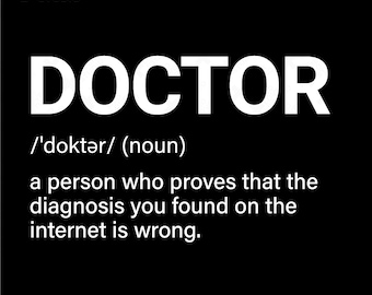 Definición de médico divertida SVG PNG: Regalo de humor médico para graduados (descarga digital)