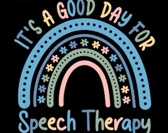 Speech Therapy Rainbow SVG PNG: SLP Therapist Gift Pastel Boho Rainbow Design (Digital Download)