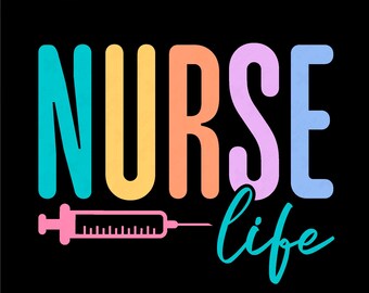 Nurse Life SVG PNG: regalo trendy per laureati in infermieristica (download digitale)