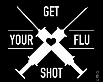 Vaccinati contro l'influenza SVG PNG: Infermieri e personale sanitario per la sensibilizzazione sui vaccini (download digitale)