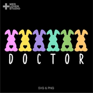 Ostertag Doktor SVG Png, Osterhase Kaninchen SVG, Phd Ostern geschnitten Datei, Frohe Ostern Doktor Geschenk, digitaler Download Sublimation PNG und SVG Cricut