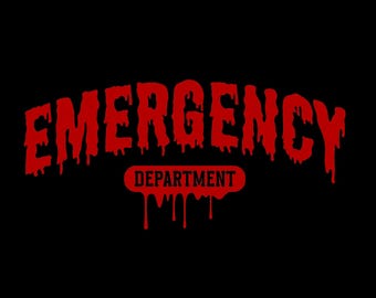 Emergency Department SVG PNG: Halloween Red Dripping Blood ER Nurse Doctor Design (Digital Download)