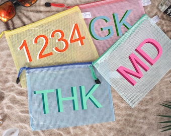 Personalized Shadow Monogram Beach Bag: Bridesmaid Bachelorette Tote